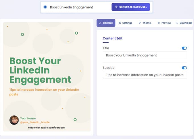 Have AI Generate the LinkedIn Carousel for You